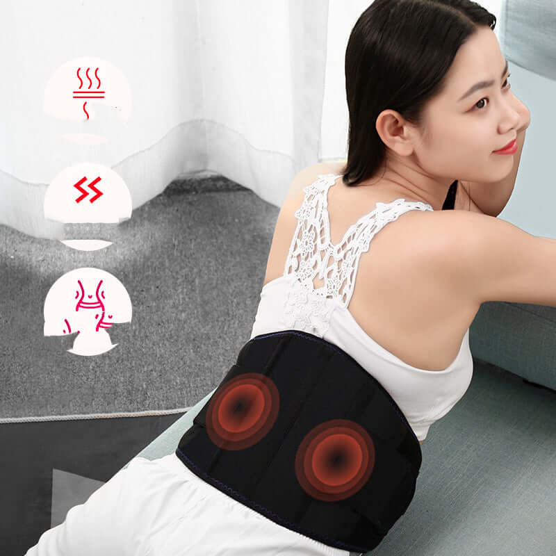 Rechargeable heating pad with massage for back comfort