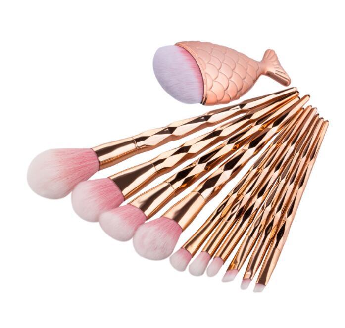 1pc Diamond Fish Makeup Brush Set Foundation Blend Power Eyeshadow Contour Concealer Blush Cosmetic Beauty Make Up - Mama Lifestyles