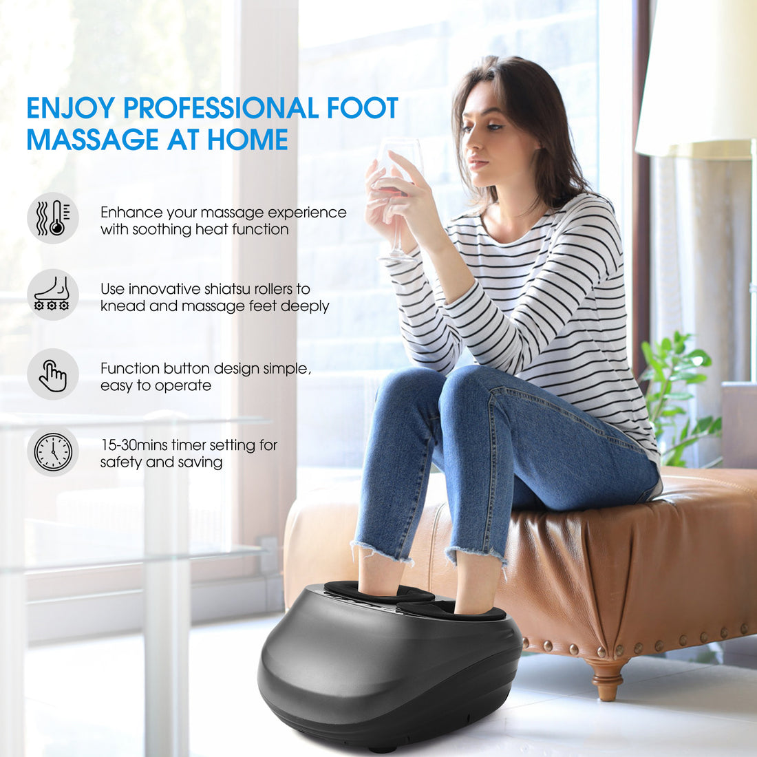 Foot Massager Machine With Heat And Massage Gifts For Men And Women Shiatsu Deep Kneading Electric Feet Massager For Home And Office Use - Mama Lifestyles