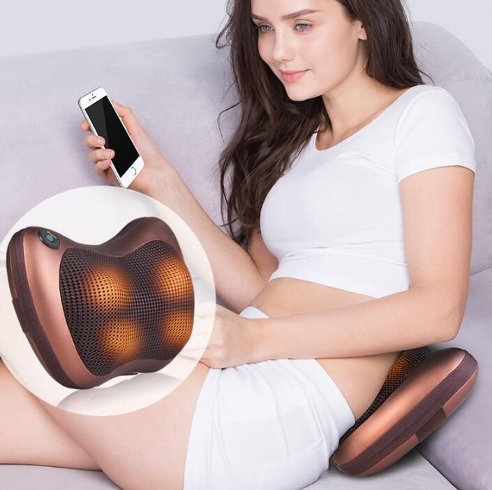 Electric Infrared Heating Kneading Neck Shoulder Back Body Spa Massage Pillow Car Chair Shiatsu Massager Masaj Device - Mama Lifestyles