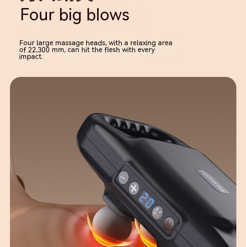 Four Head Massage Gun Massage Gun Whole Body High Frequency Muscle Relaxation Massager - Mama Lifestyles