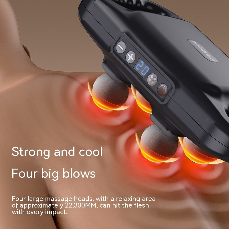 Four Head Massage Gun Massage Gun Whole Body High Frequency Muscle Relaxation Massager - Mama Lifestyles