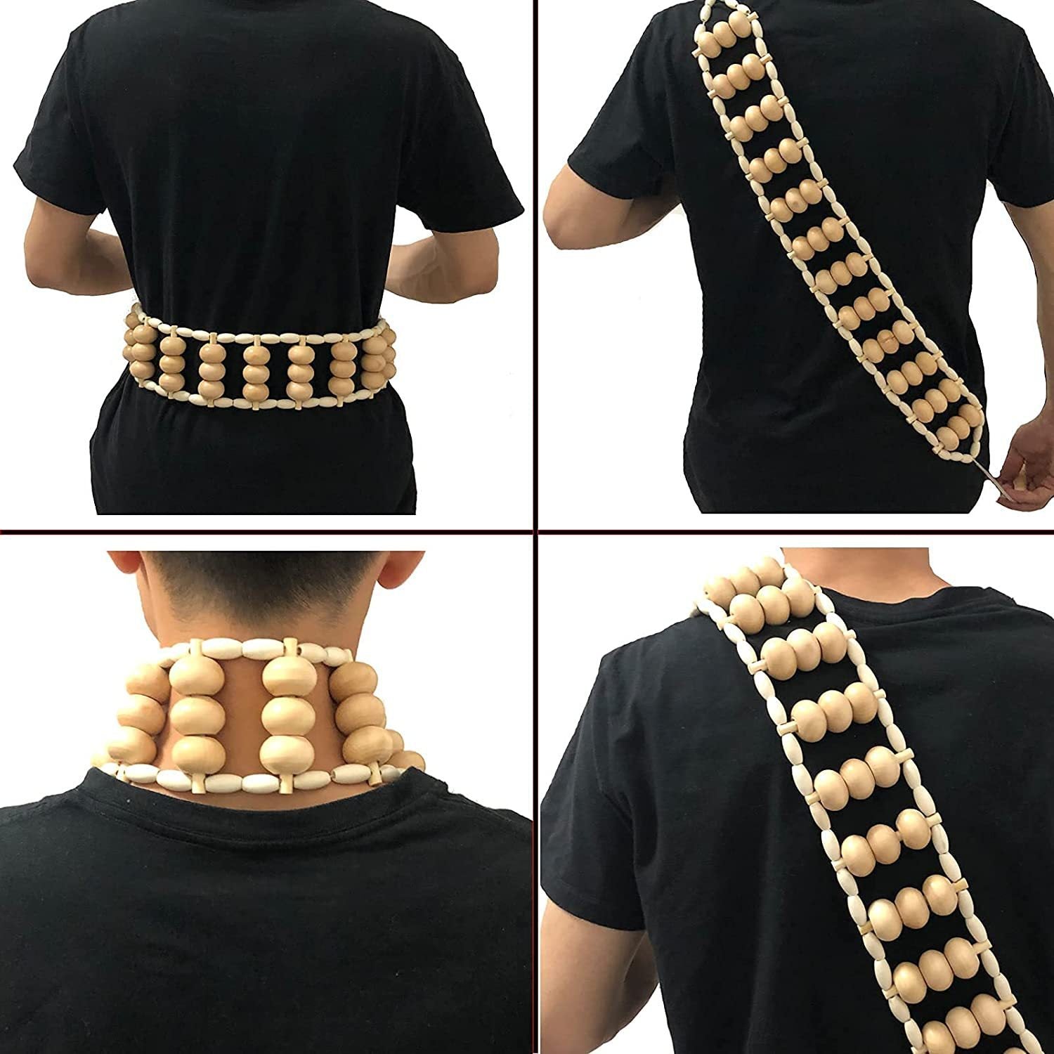 Pull Back Wooden Ease Of Use Manual Back Strip Massage Meridian Neck Massager Roller - Mama Lifestyles