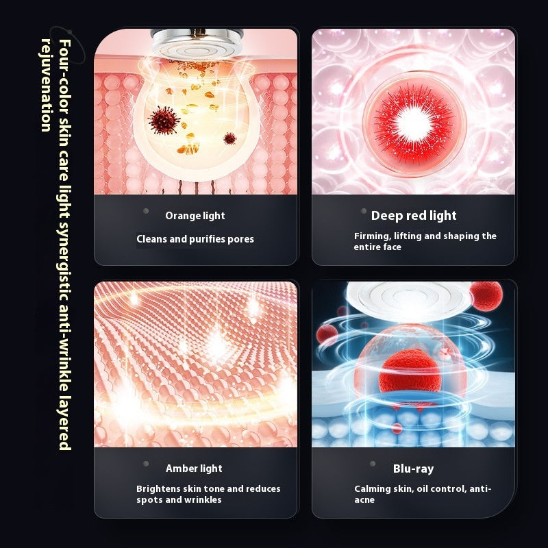 Beauty Instrument Household Color Light EMS Lifting Skin Rejuvenation Massage Cleaning 6-in-1 - Mama Lifestyles