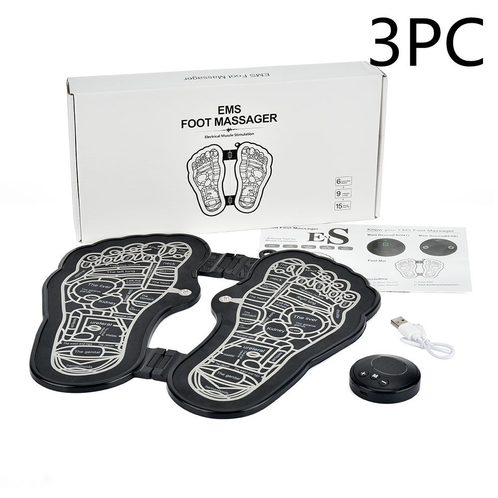 Rechargeable Foot Massage Instrument Pedicure Foot Pad EMS Pulse Foot Relaxation Massager - Mama Lifestyles