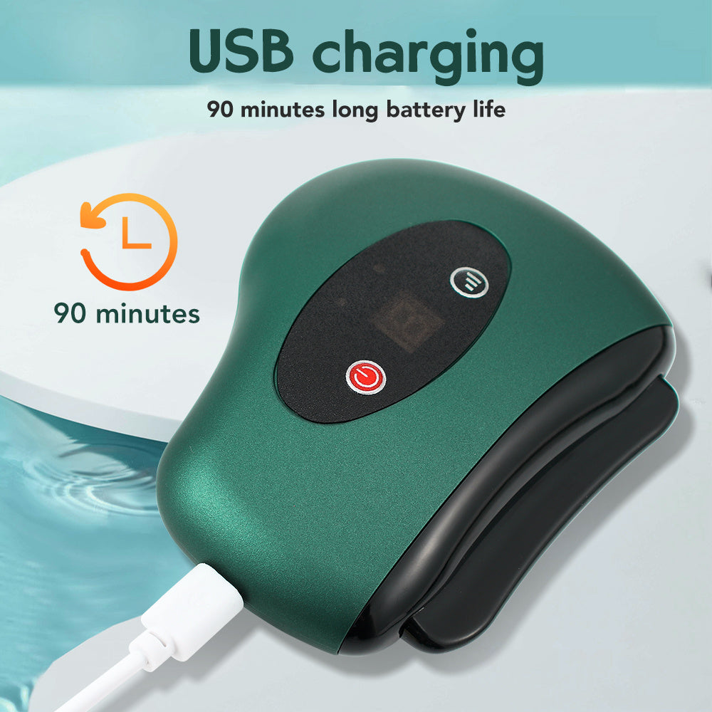 Eletric Bianstone Gua Sha Board Tools Hot Compress Heating Vibration Back Facial Massager Meridian Lymphatic Drainage Scraping Heating Vibration Scraping Neck Face Skin Lifting Removal Wrinkle Tool - Mama Lifestyles