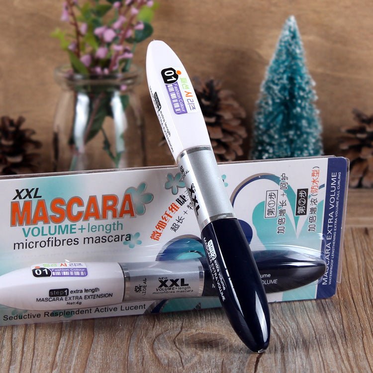 Double - Ended Mascara Black And White Brush Head Thick Mascara - Mama Lifestyles