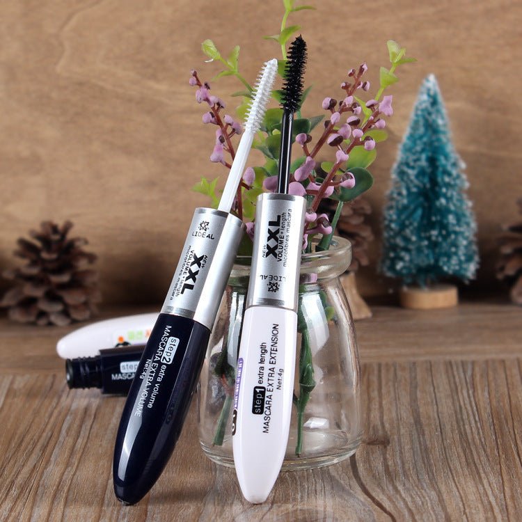 Double - Ended Mascara Black And White Brush Head Thick Mascara - Mama Lifestyles