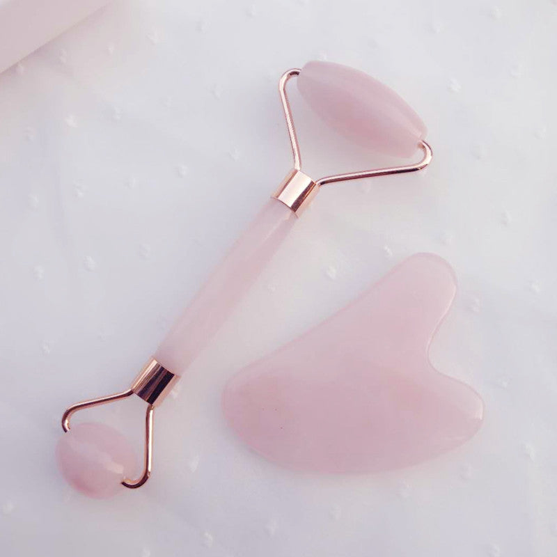 Natural Powder Crystal Jade Roller Beauty Face-lifting Double-head Massager - Mama Lifestyles