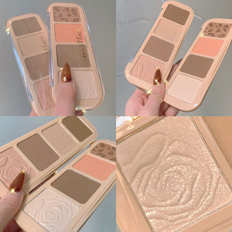 Four Color Highlight Powder Blusher Eye Shadow Plate - Mama Lifestyles