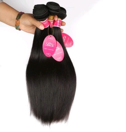 Real human hair straight wave human hair hair curtain natural color wig hair extension - Mama Lifestyles
