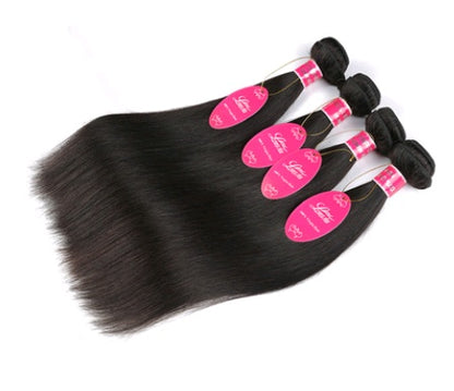 Real human hair straight wave human hair hair curtain natural color wig hair extension - Mama Lifestyles