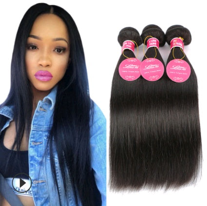Real human hair straight wave human hair hair curtain natural color wig hair extension - Mama Lifestyles