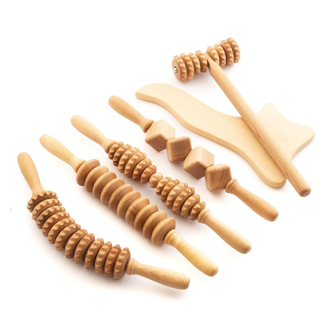 Wooden Massage Roller Suit Multifunctional Body Roller Reduce Cellulite Natural Massager - Mama Lifestyles