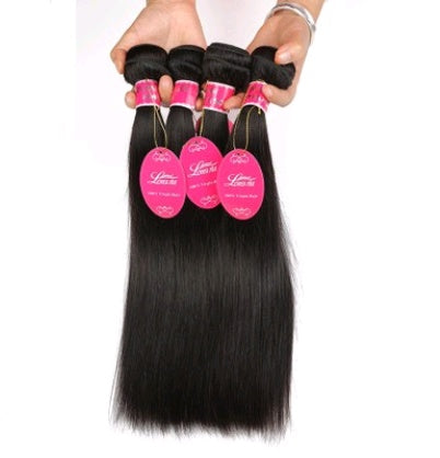 Real human hair straight wave human hair hair curtain natural color wig hair extension - Mama Lifestyles