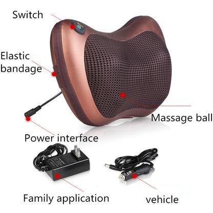 Electric Infrared Heating Kneading Neck Shoulder Back Body Spa Massage Pillow Car Chair Shiatsu Massager Masaj Device - Mama Lifestyles