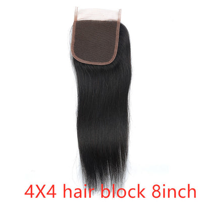 Real human hair straight wave human hair hair curtain natural color wig hair extension - Mama Lifestyles