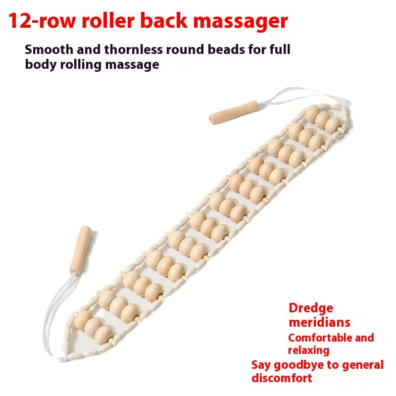 Pull Back Wooden Ease Of Use Manual Back Strip Massage Meridian Neck Massager Roller - Mama Lifestyles