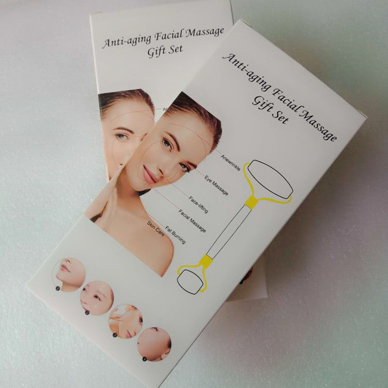 Natural Powder Crystal Jade Roller Beauty Face-lifting Double-head Massager - Mama Lifestyles