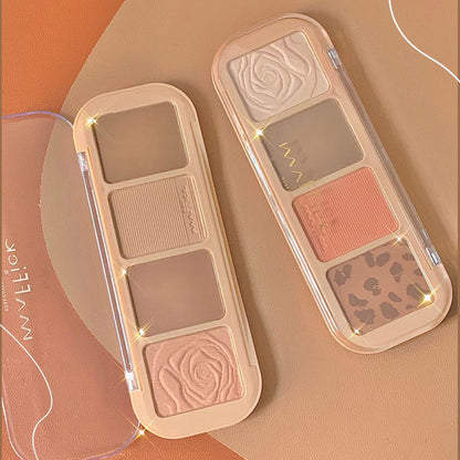 Four Color Highlight Powder Blusher Eye Shadow Plate - Mama Lifestyles