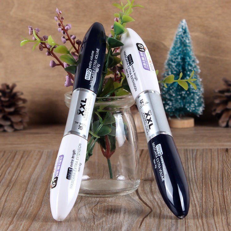 Double - Ended Mascara Black And White Brush Head Thick Mascara - Mama Lifestyles