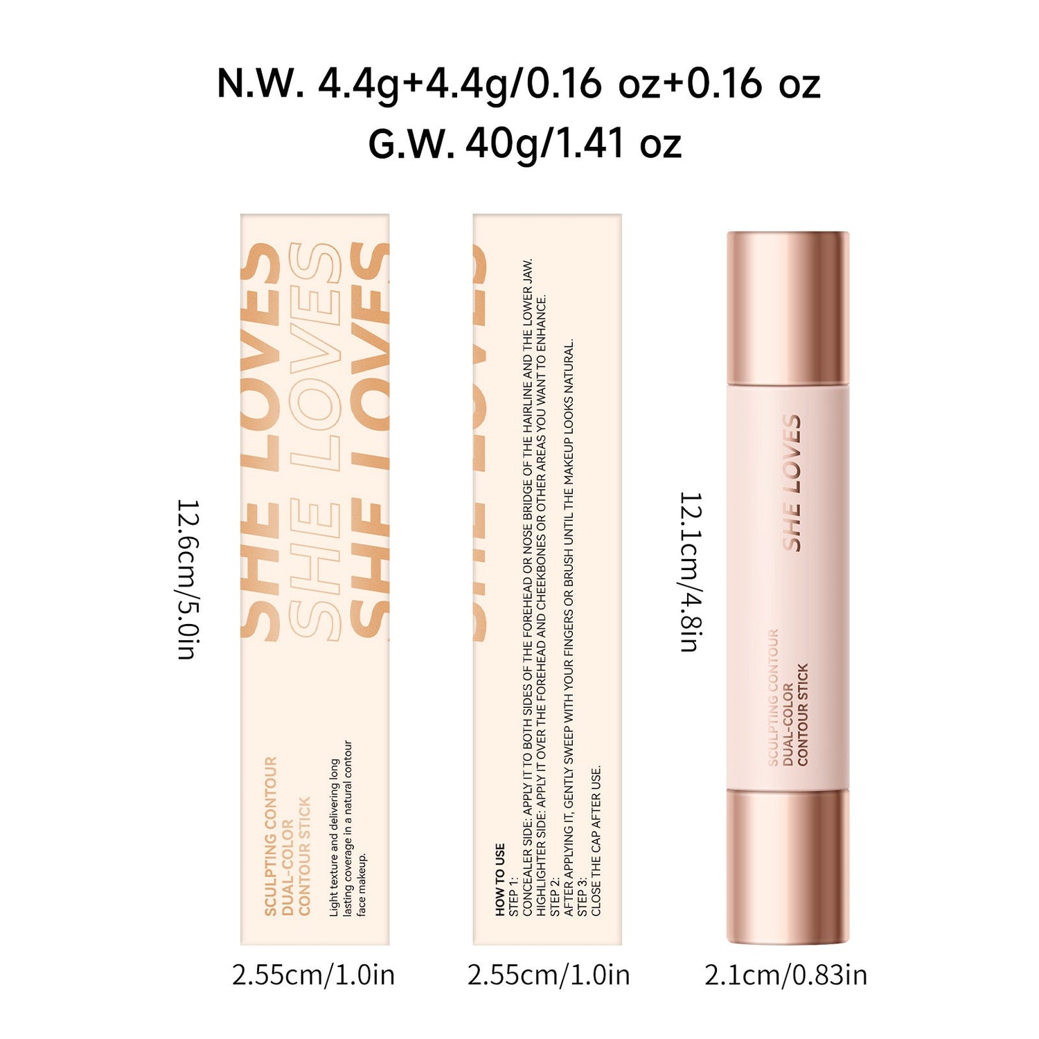 Double - headed Contour Stick Highlight Brightening - Mama Lifestyles