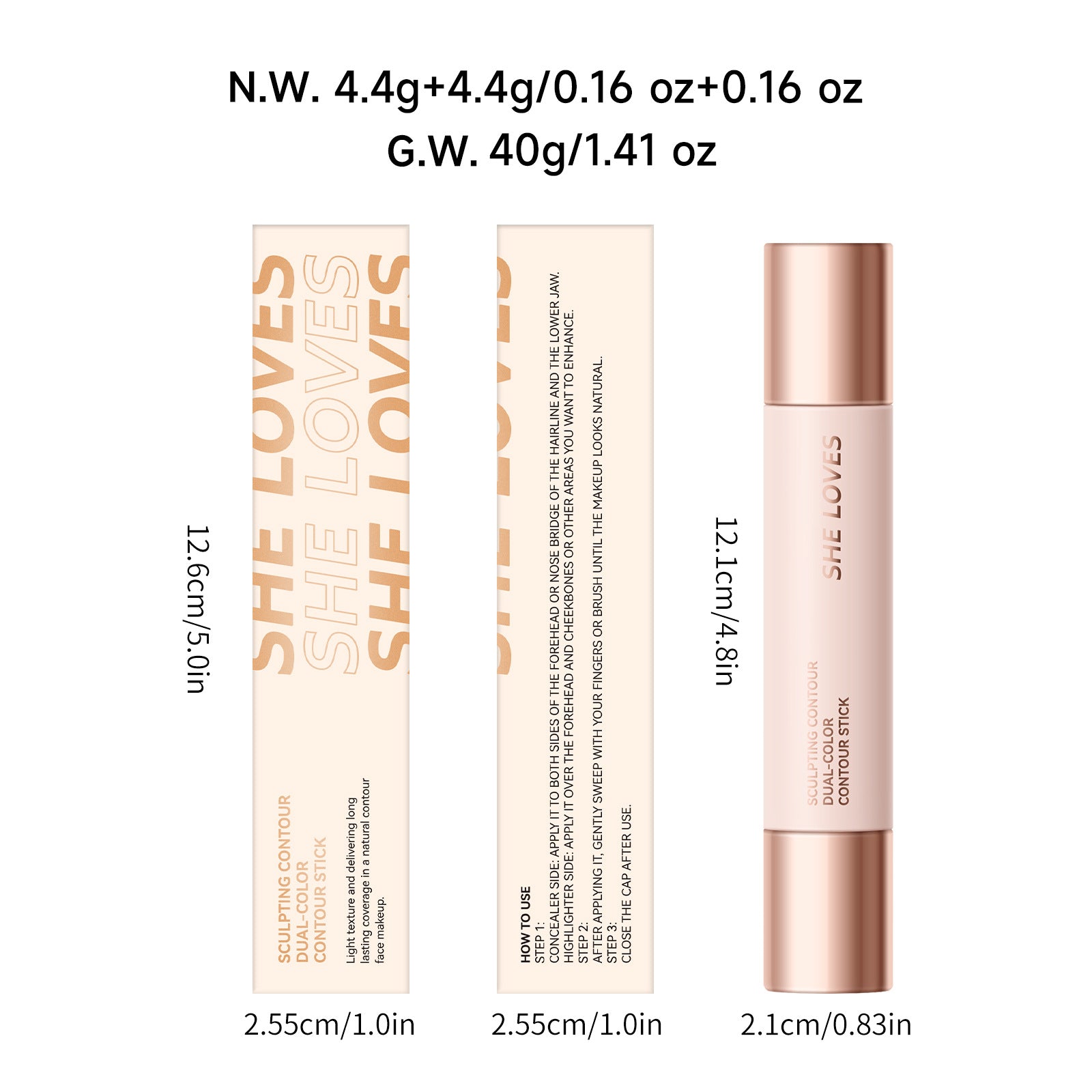 Double - headed Contour Stick Highlight Brightening - Mama Lifestyles